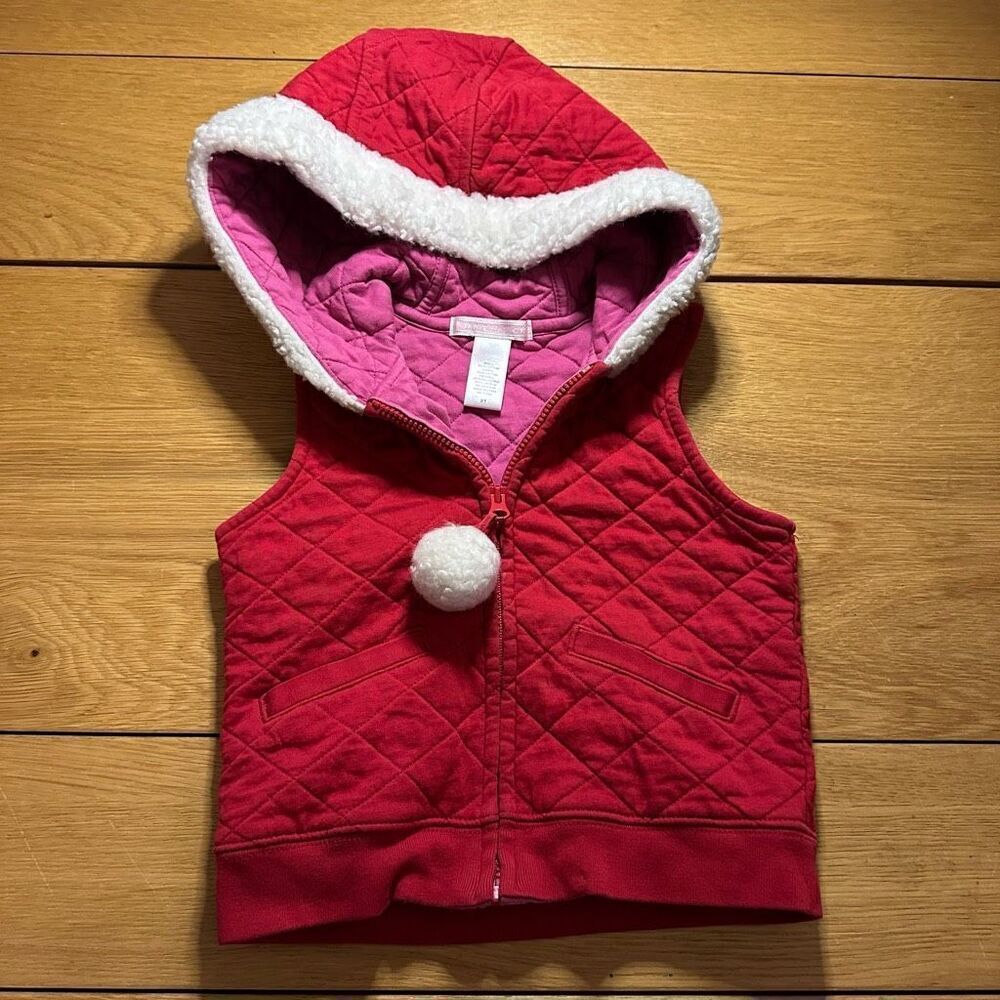 Janie and Jack quilted vest red and pink 2t